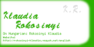 klaudia rokosinyi business card
